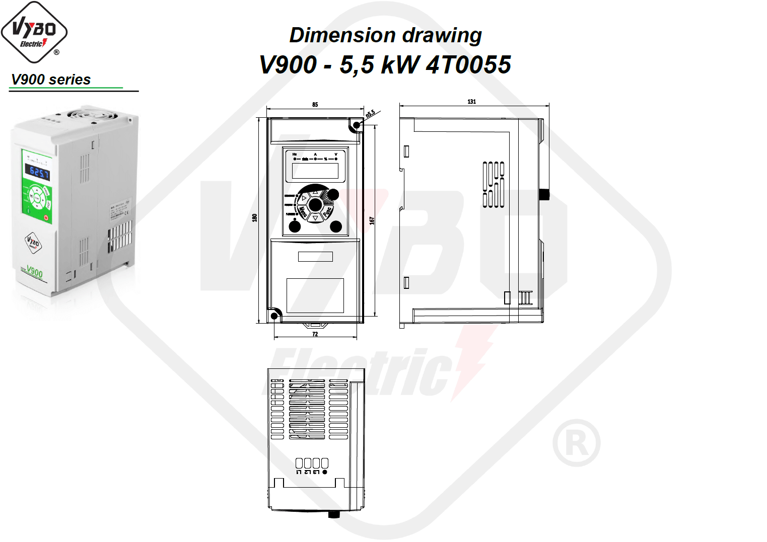 Dimensional drawing V900 4T0055
