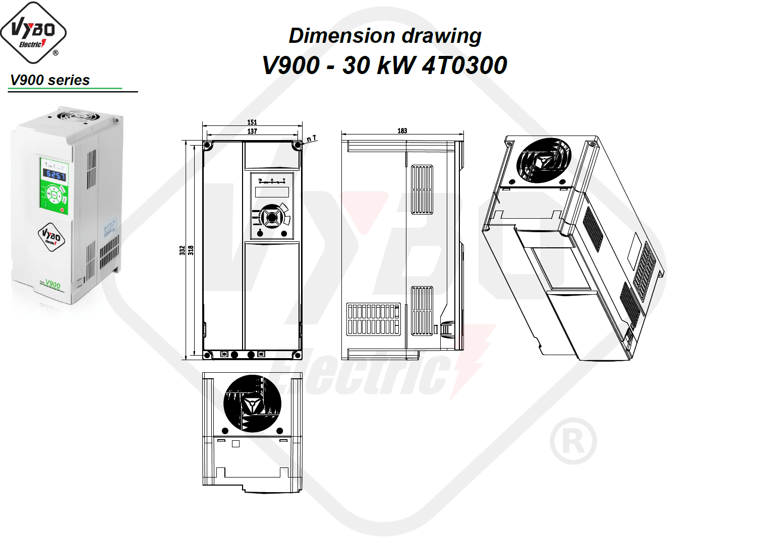 Dimensional drawing V900 4T0300