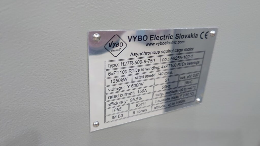 electric motors 1250kw 6000V IC611 delivery to UK